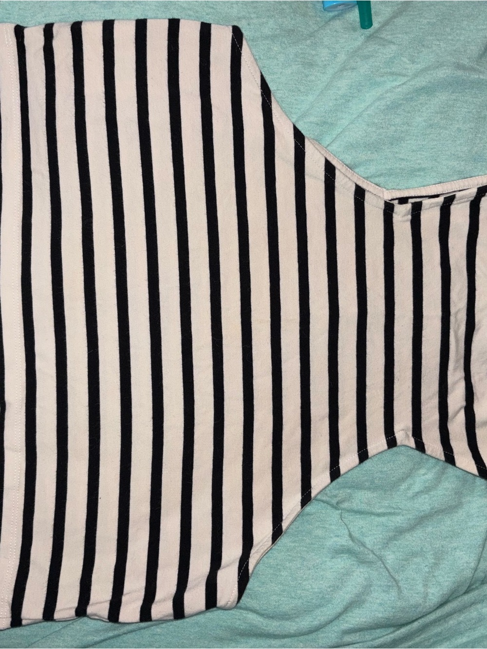 🎉 HOST PICK 🎉*WORN ONCE* H&M Large Black & White Striped High Neck Crop Tank - Picture 4 of 4